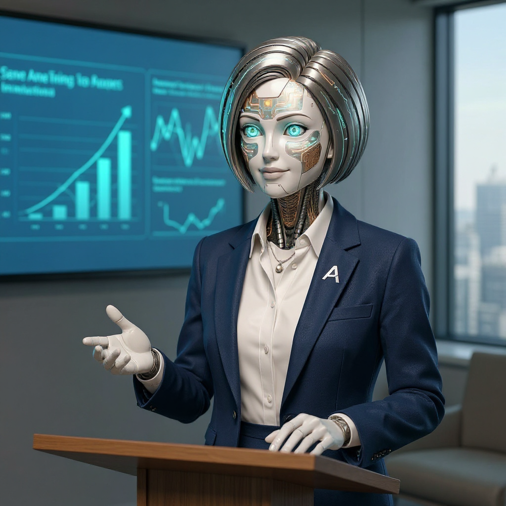 ARIA giving a presentation